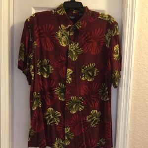 Haggar Hawaiian Print Shirt Large